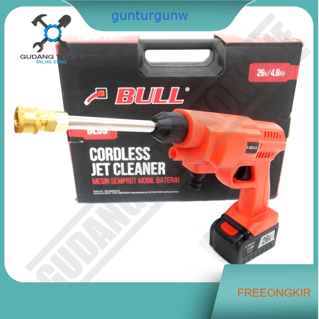Mesin Jet Cleaner CORDLESS BULL BL99 26V / Mesin Cuci Motor Mobil BATERAI BL 99 BULL