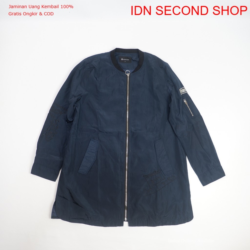 Arnaldo Bassini Long Zip Jacket Casual Outerwear – Preloved