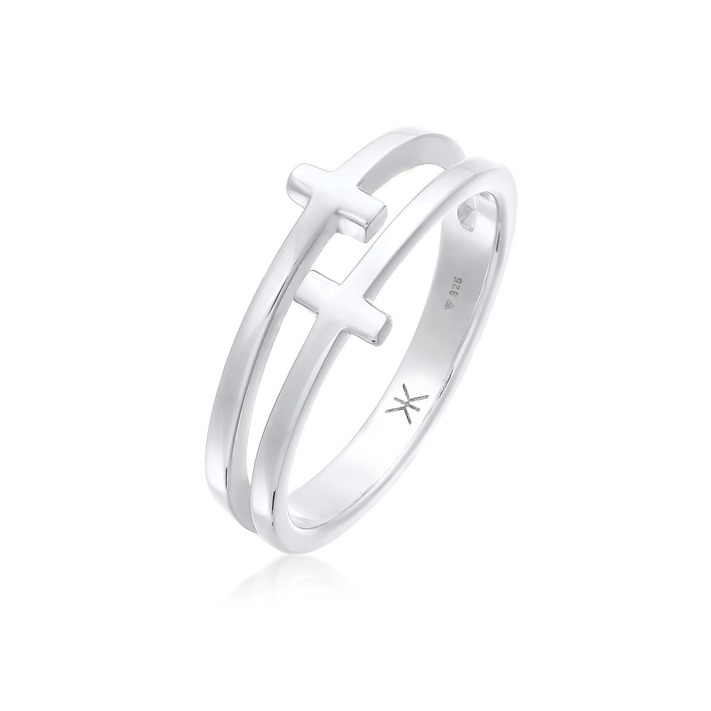 Kuzzoi Cincin Pria Perak 925 Salib Original Modern Mewah Classic
