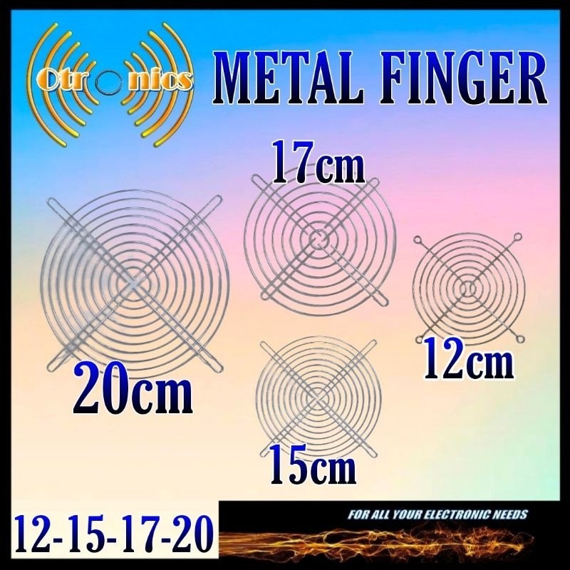 Grill Fan Jaring Besi Kipas Cover Ram 12cm 15cm 17cm 20cm Metal Finger fan