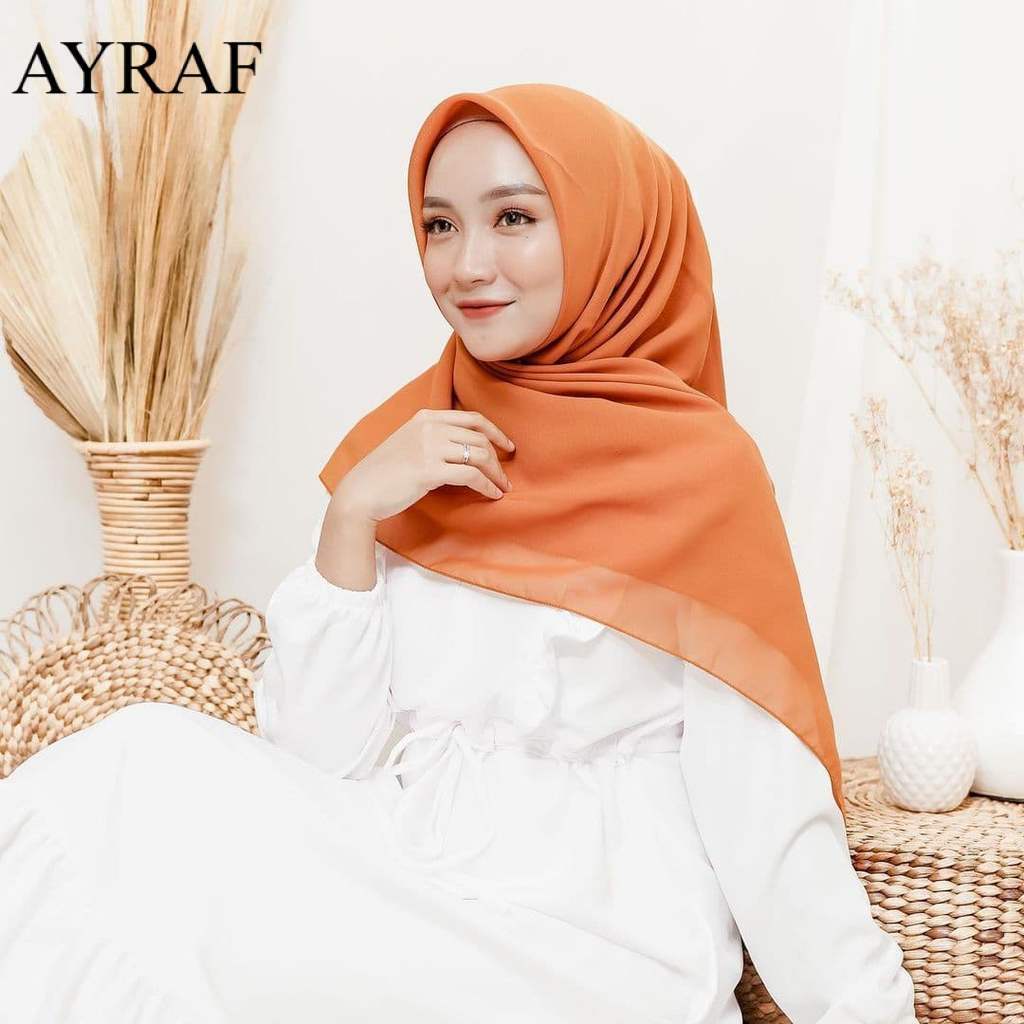 Kerudung Bella Square Warna Bata Bahan Pollycotton Kerudung Segi Empat / Kerudung Segi Empat Polos /