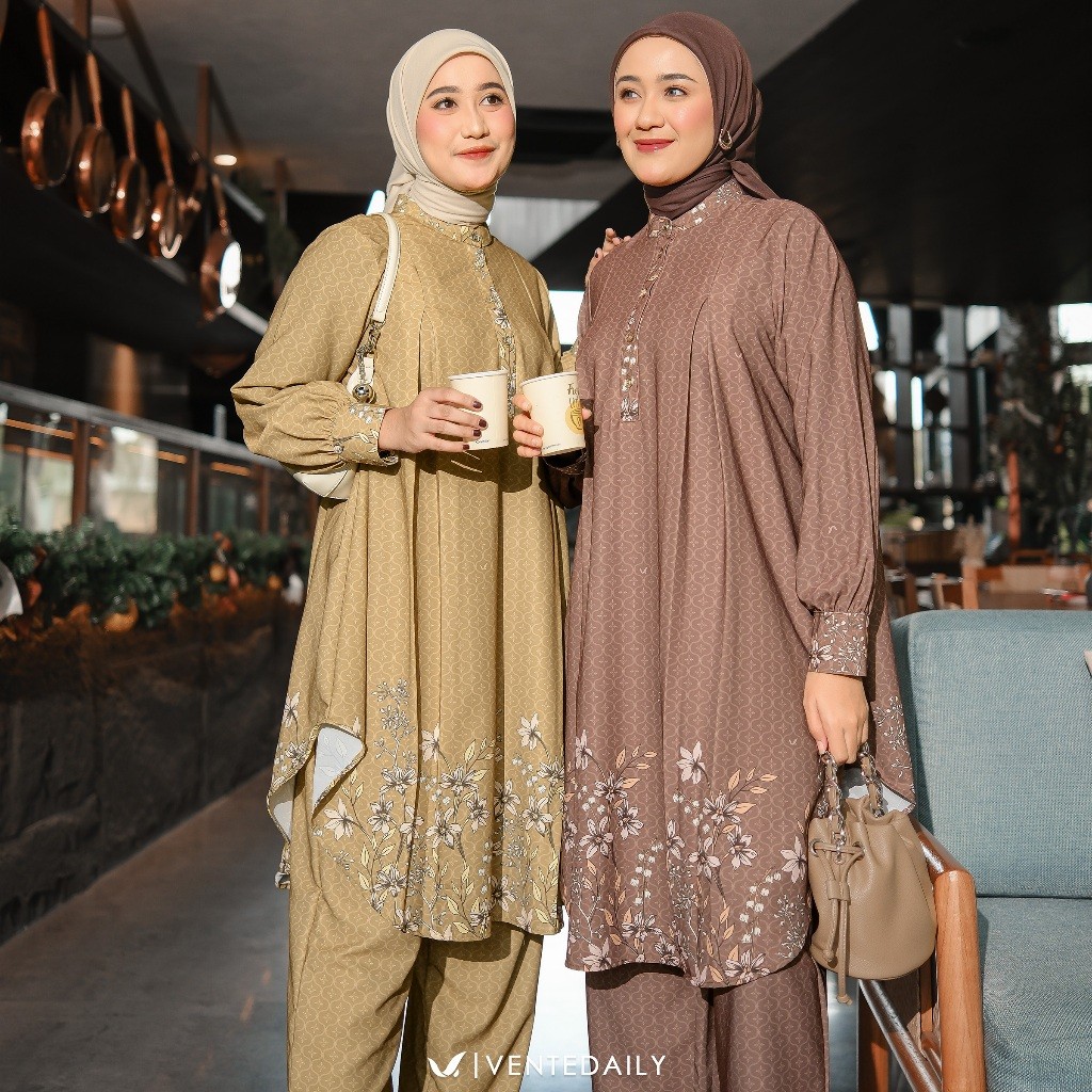 Ventedaily - Lauren OneSet Wanita Jumbo Kondangan Kekinian Atasan Kulot Outfit 2026