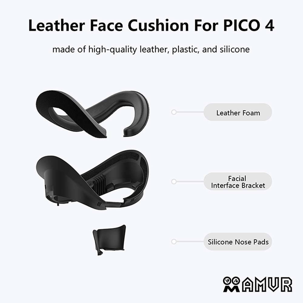 VR Face Bracket PU Leather Face Eye Mask Cover Replacement For PICO 4/4 Ultra/Pro VR Glasses Protect