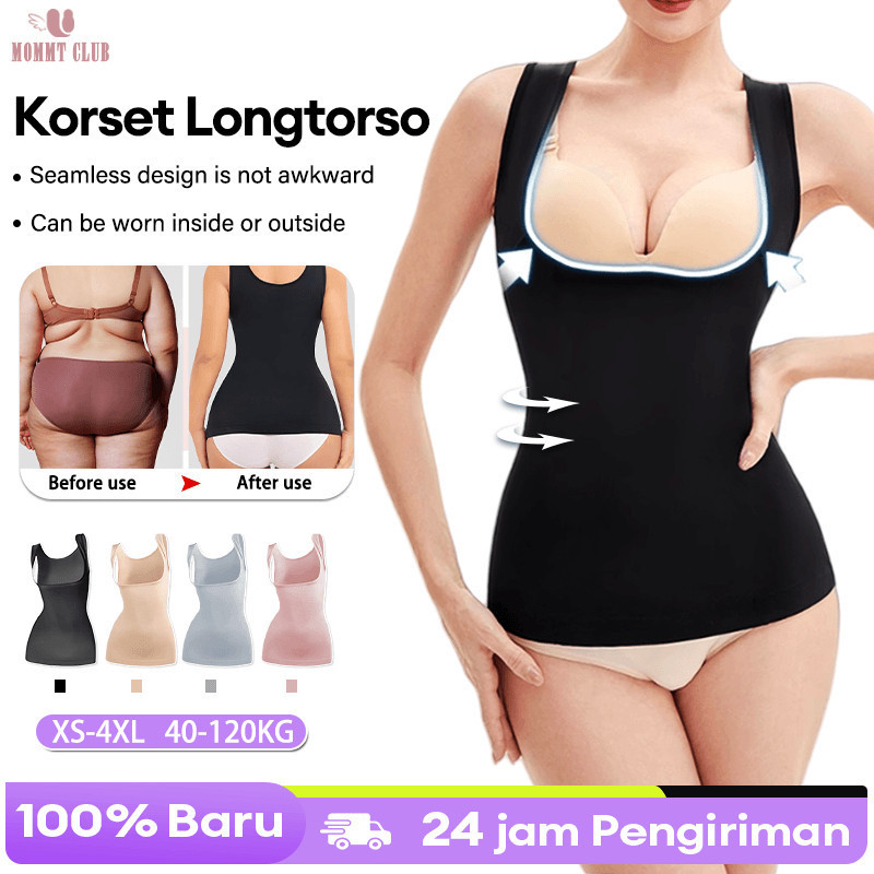Korset Longtorso Seamless Tanktop Bra Dalaman Kebaya Korset Pelangsing Perut Korset Breast Lift Teba