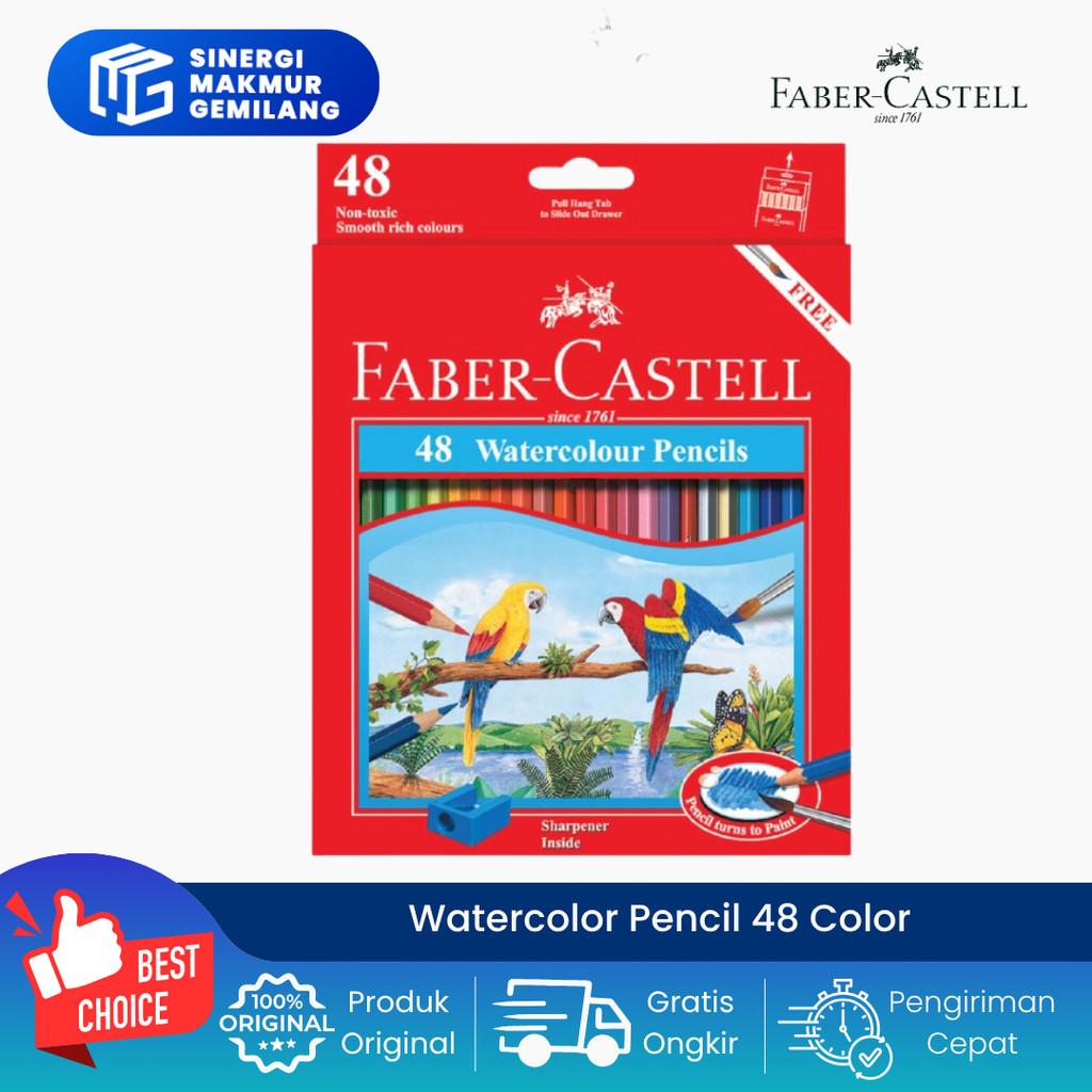 Watercolor Pencil/Pensil Warna Air 48 Warna/Color Faber Castell (Set)
