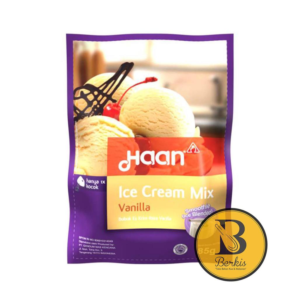 Haan Ice Cream Mix Vanilla 85 gr / Bubuk Es Krim Instan