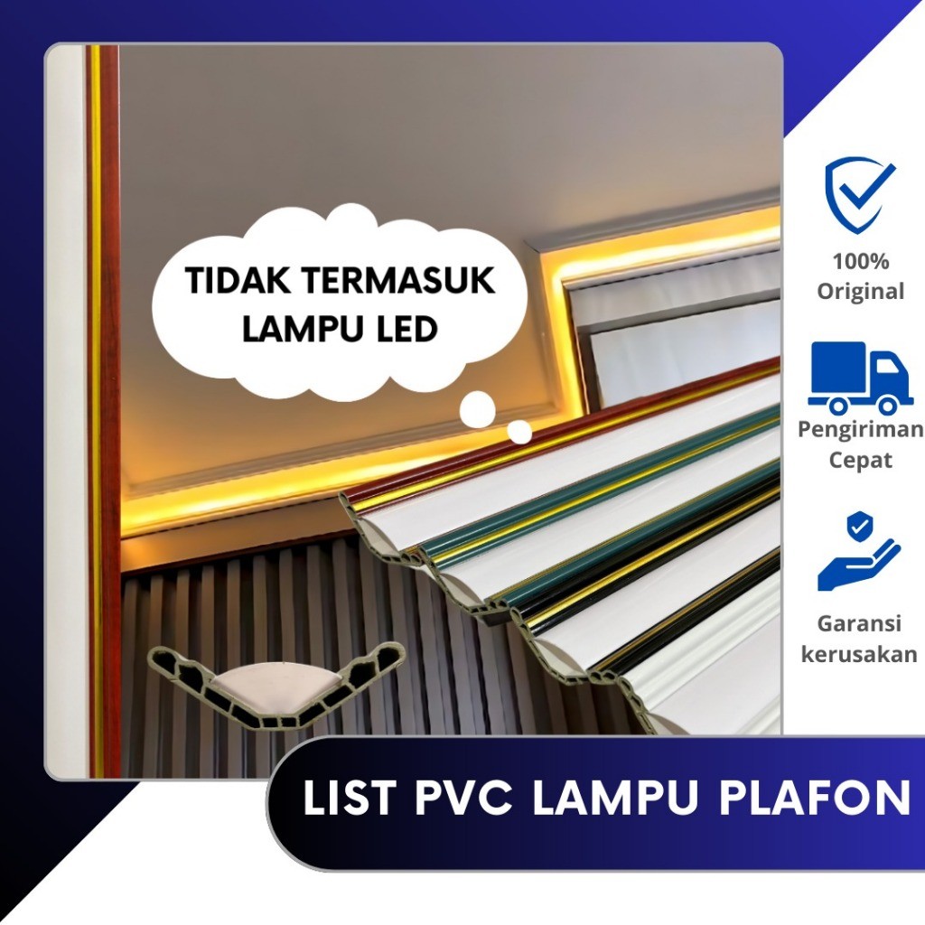 List Lampu Plafon PVC/ List Gold/ List Lampu LED Termurah