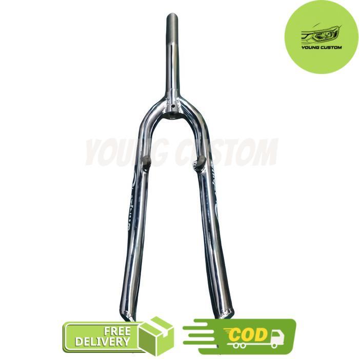 Fork 26 Inch Platinum CP Steel Taiwan for MTB 26 / Federal - Standar 25.4 Drat Silver Rigid Pivot - 
