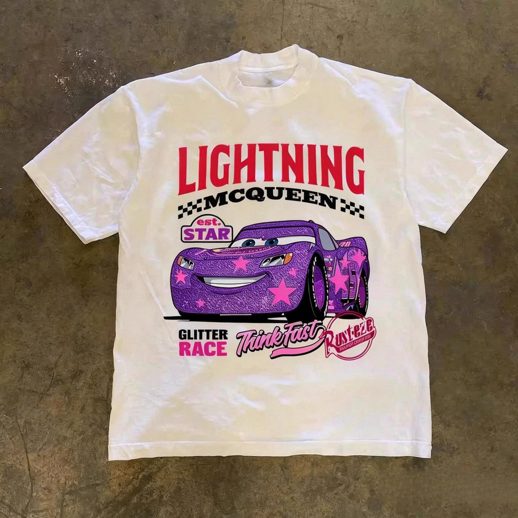 EpochEden Boxy Oversize Tshirt | LIGHTNING MCQUEEN | Kaos Unisex Pria Wanita | High Quality Kaos San