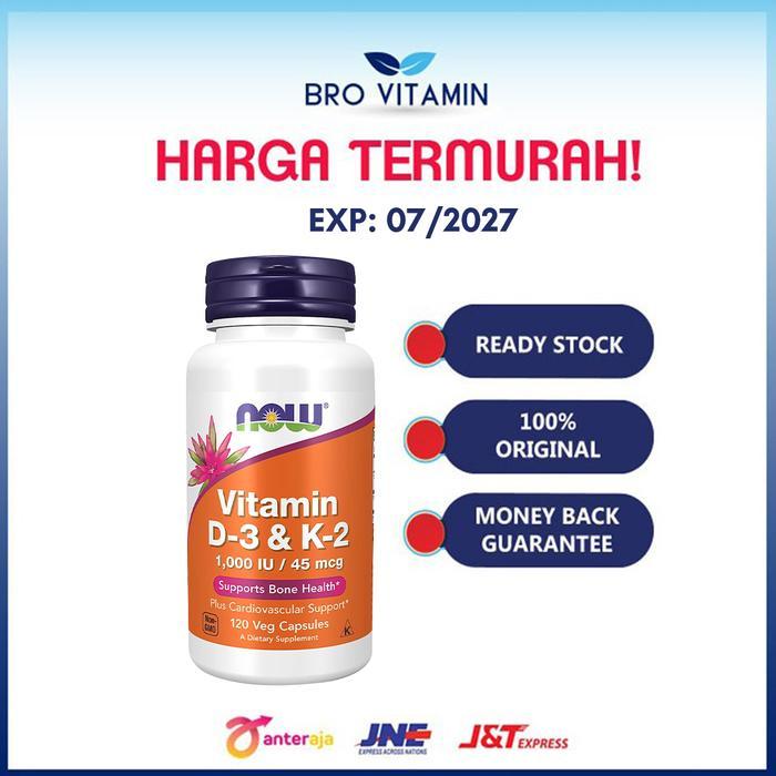 Now Vitamin D3 D-3 K2 1000IU 120 caps