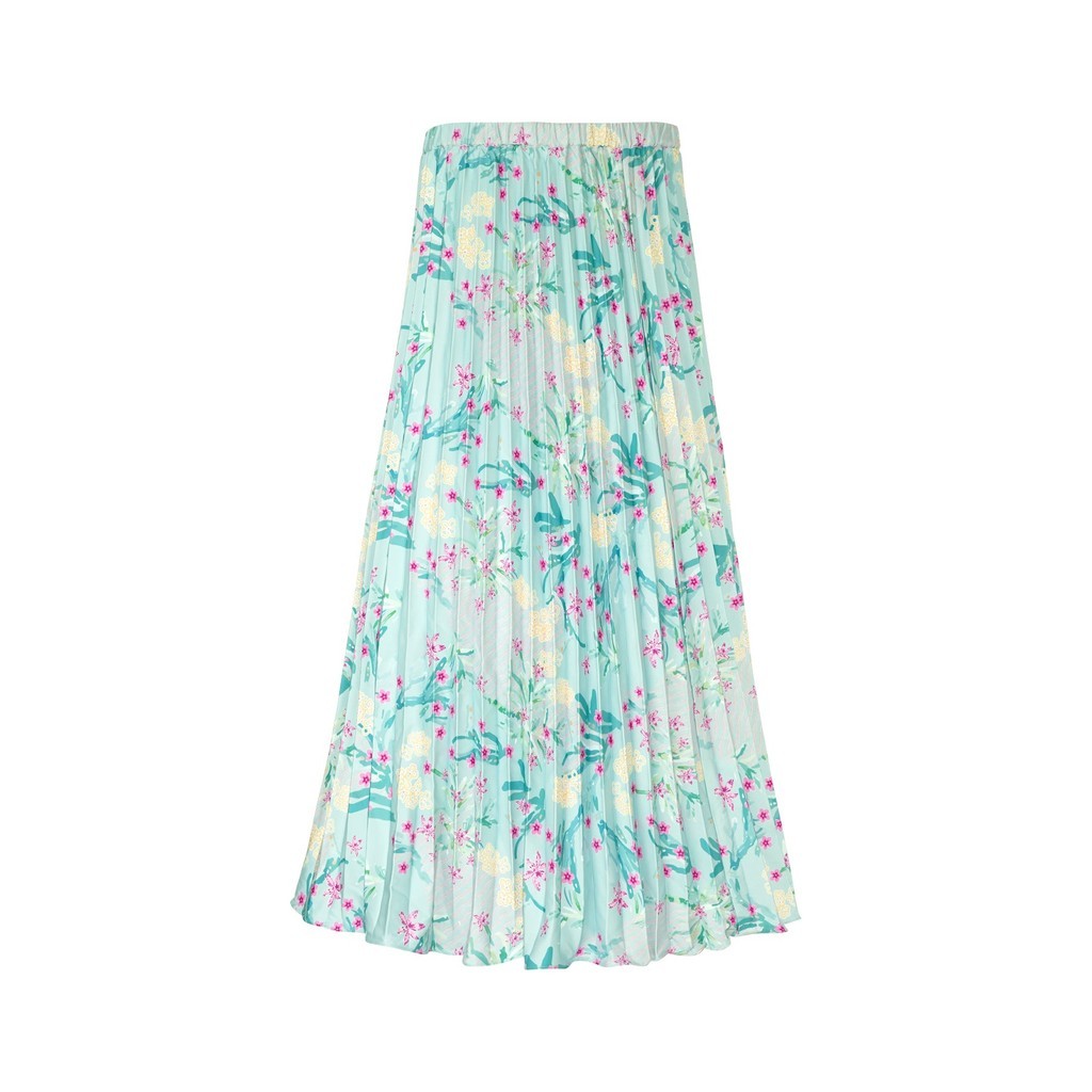 Buttonscarves X Jovian Paradiso Paige Pleated Skirt In Skylight