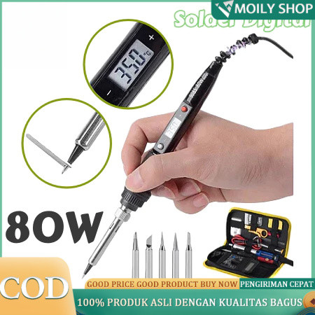 Solder 908S 80W Digital Adjustable Temperature - Alat Solder Listrik dengan Kontrol Suhu LCD