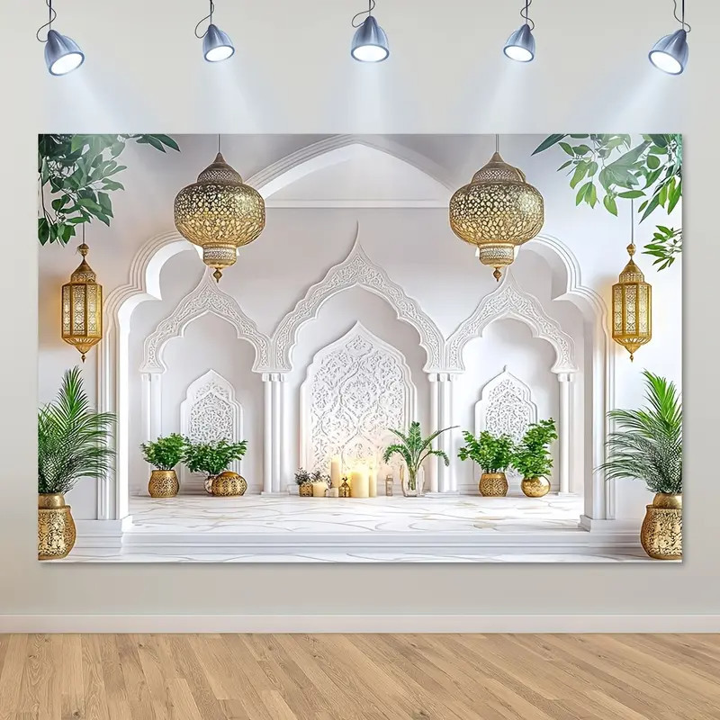 Hari Raya Decorations Banners Eid Mubarak Background Ramadan Backdrop Ramadhan Muslim Aidilfitri Pol
