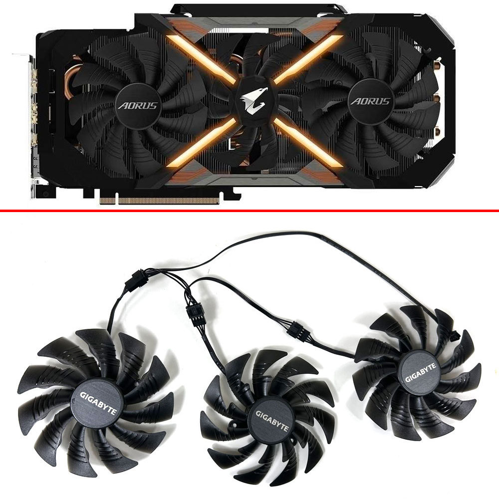 NEW Cooling Fan T129215BU PLD10015B12H 95MM 4PIN For Gigabyte AORUS GTX1070 1080 1080TI Xtreme Etion