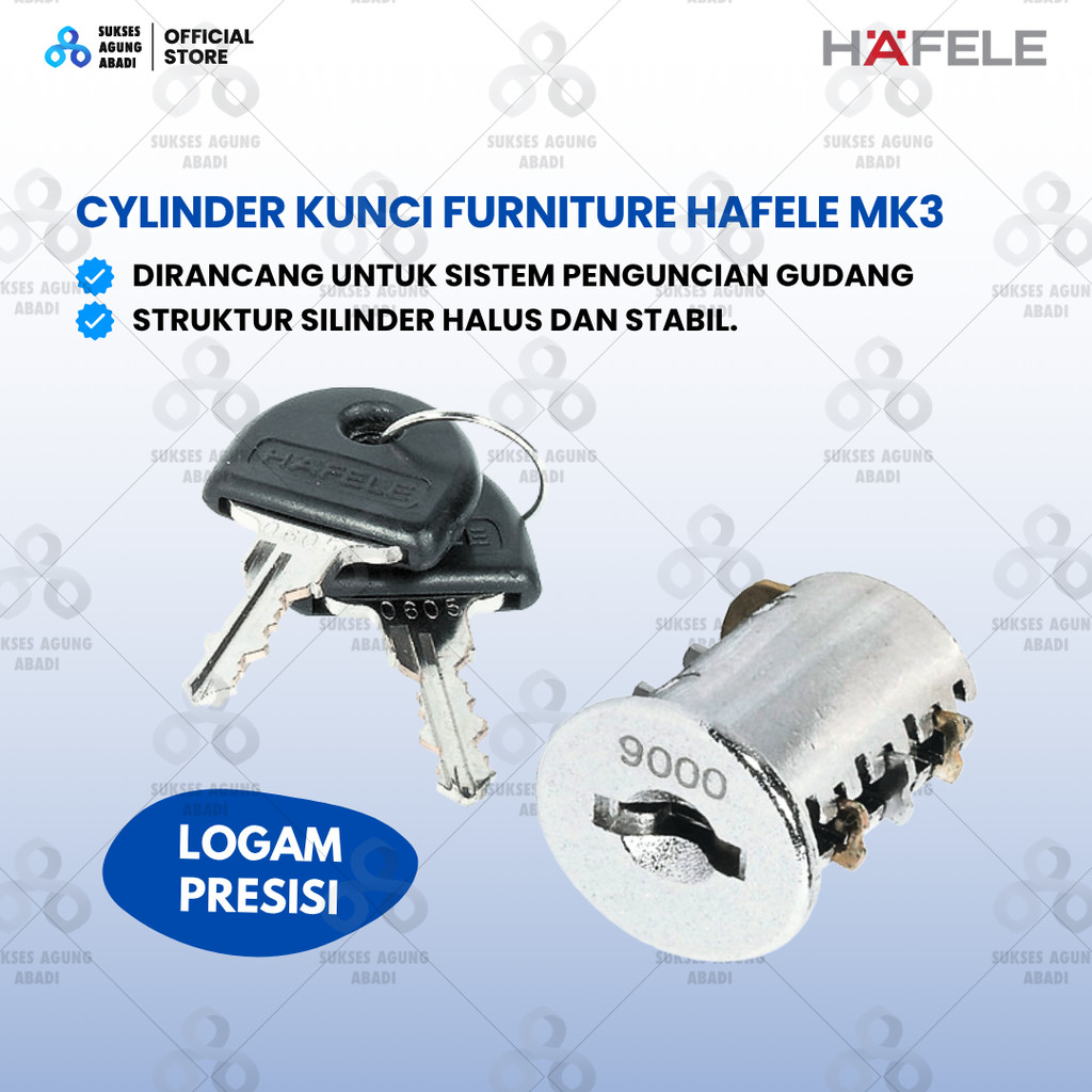Cylinder Kunci Furniture Hafele MK3 – Silinder Kunci Master Key System Premium