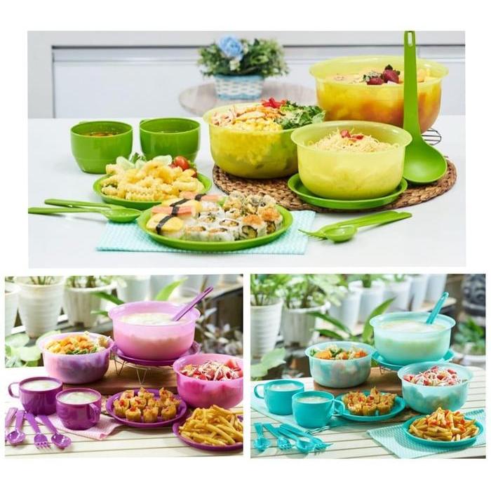 JASMINE / ARIANA SERVING SET ISI 16 PCS / PRASMANAN WADAH SAJI MURAH - Biru, HARUMI