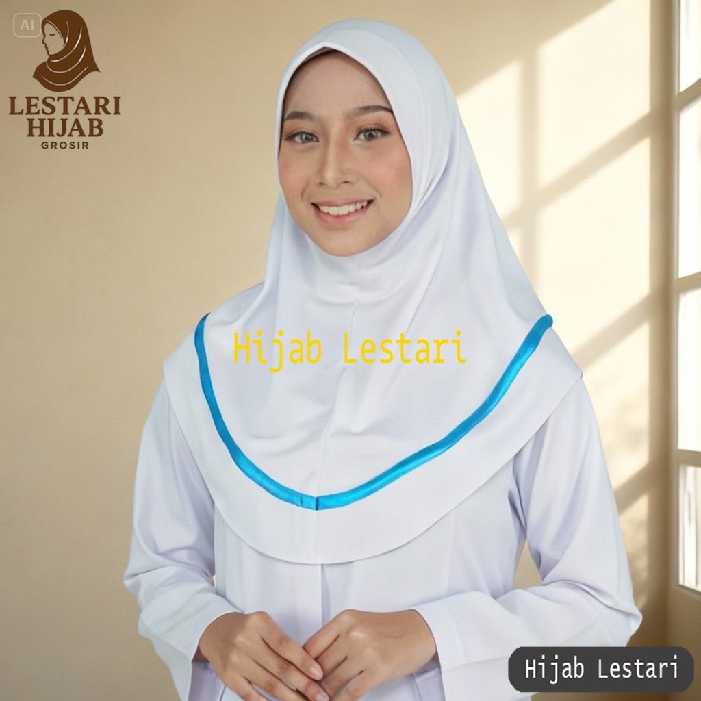 Terbaru Hijab Jilbab Kerudung Perawat Bidan Instan Bahan Jersey Warna Putih