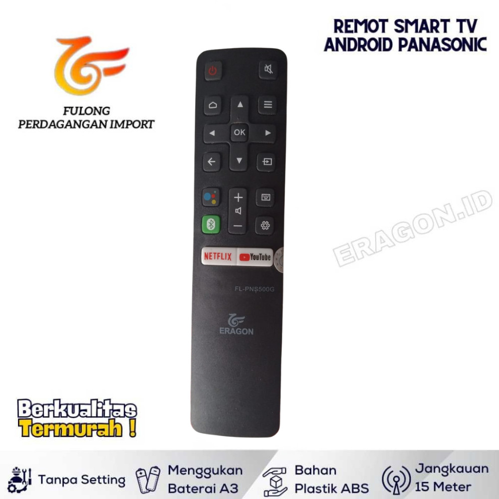 Remote TV Smart Android Panasonic TH-32HS500G TH-42HS500G Tanpa Setting Kompatibel LED LCD