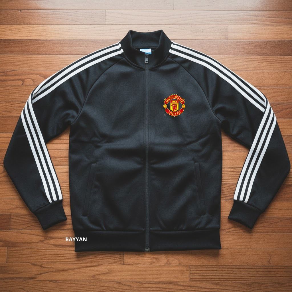 Manchester United Tracktop Jacket Football Club Liga Inggris Jaket Olahraga Outdoor Motif List 3 Tan