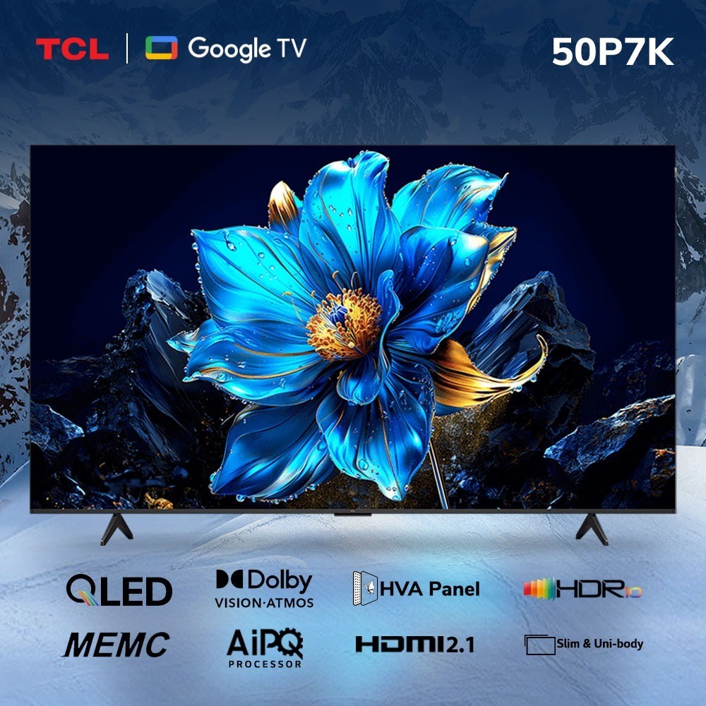 QLED TV TCL 50P7K 4K UHD Google Smart TV 50 Inch