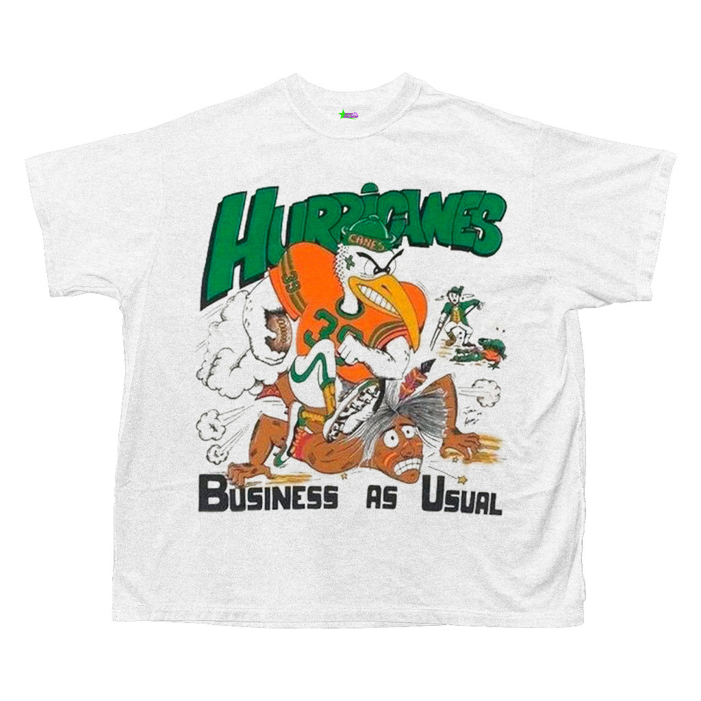 (COD) kaos vintage ncaa miami hurricanes football oversized