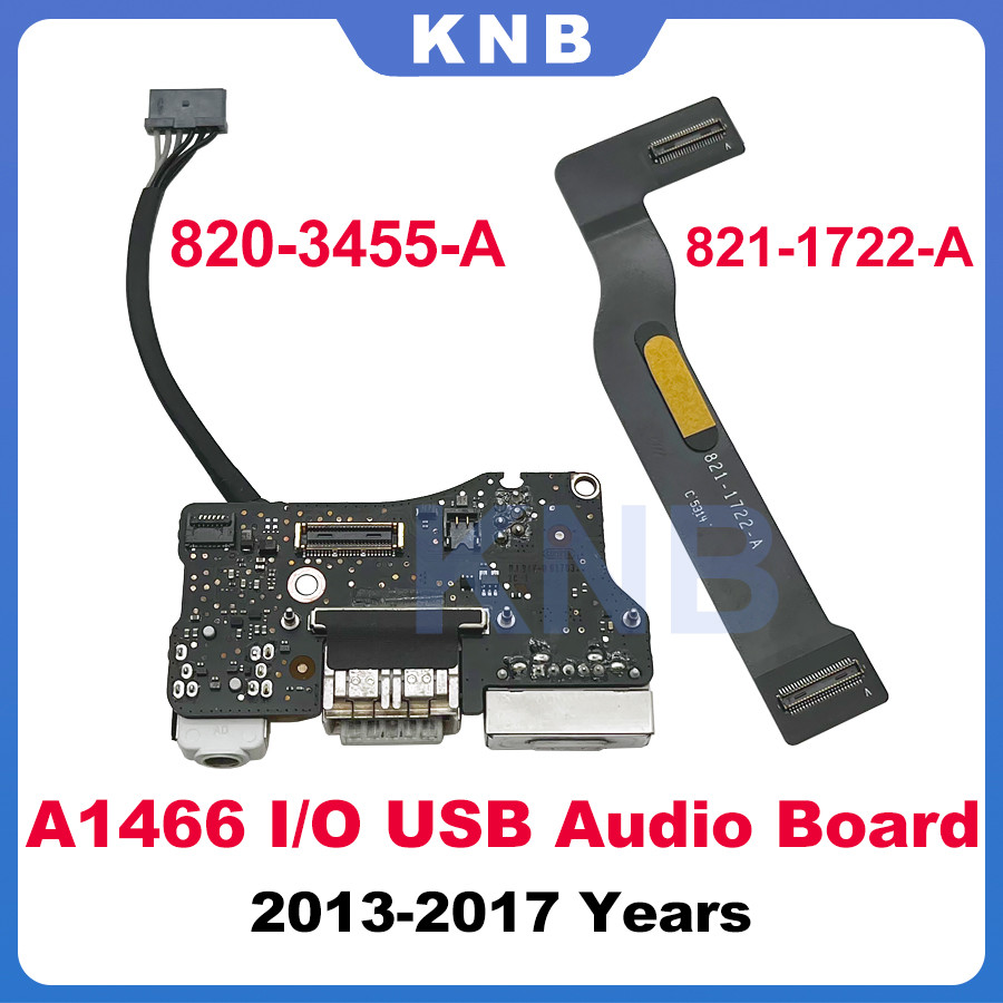 Tested Original A1466 I/O Board USB 2013-2017 820-3455-A for Macbook Air 13" A1466 DC Power Jack Wit