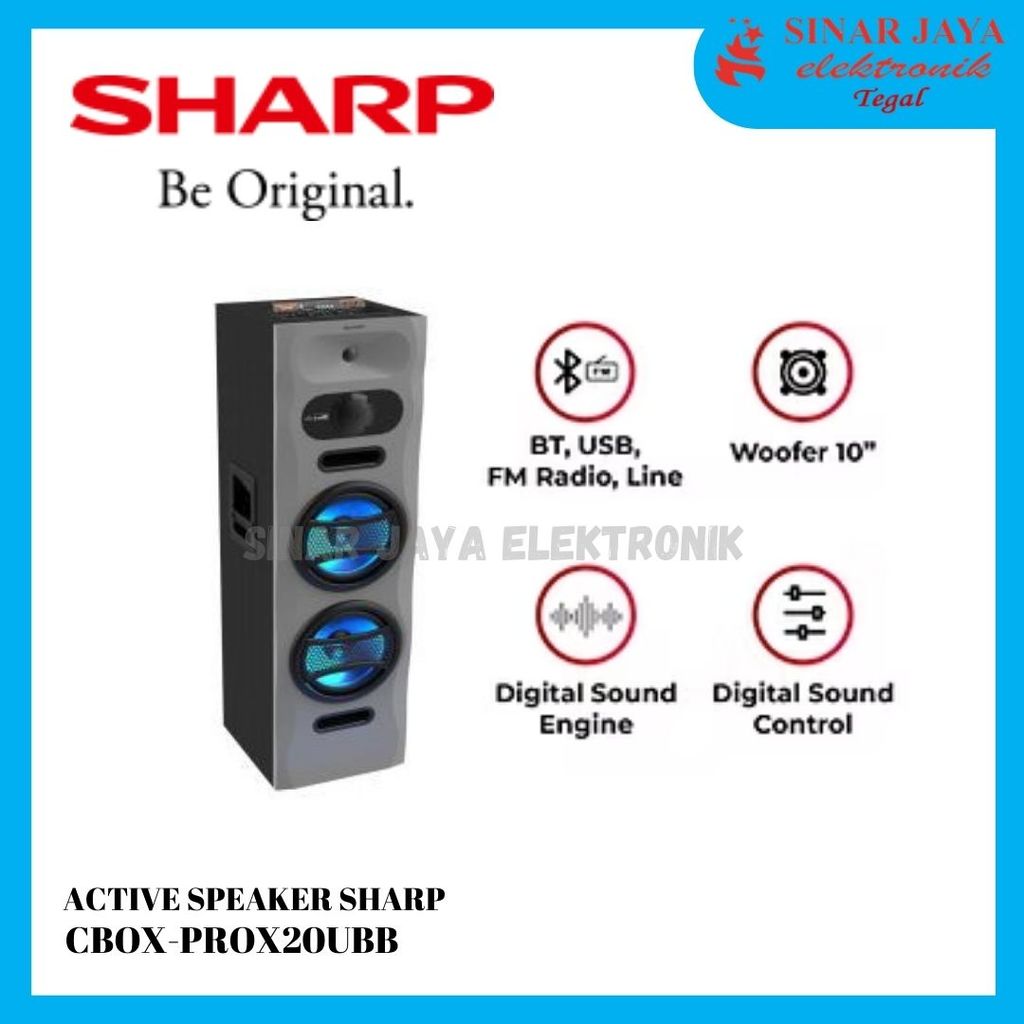 ACTIVE SPEAKER SHARP CBOX-PROX20UBB Bluetooth Pro X Series Grey