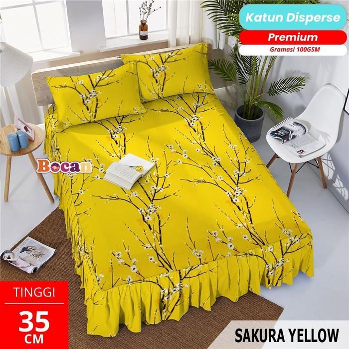MUMPUNG PROMOSprei Rumbai Homemade Ukuran 180x200 & 160x200 / Sprei Rumbai Bahan Katun Motif Bunga A