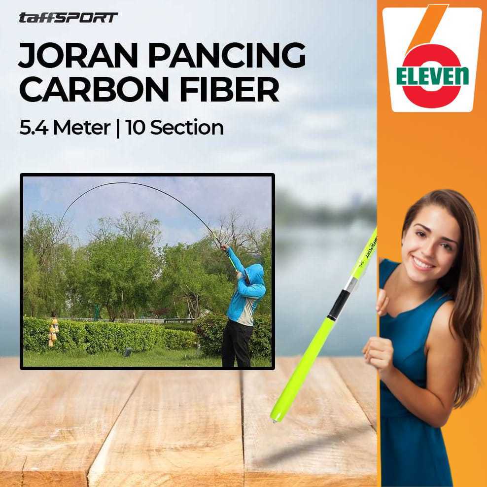 6ELEVEN - TaffSPORT Joran Pancing Pole Tegek Carbon Fiber Fishing Rod - 5841
