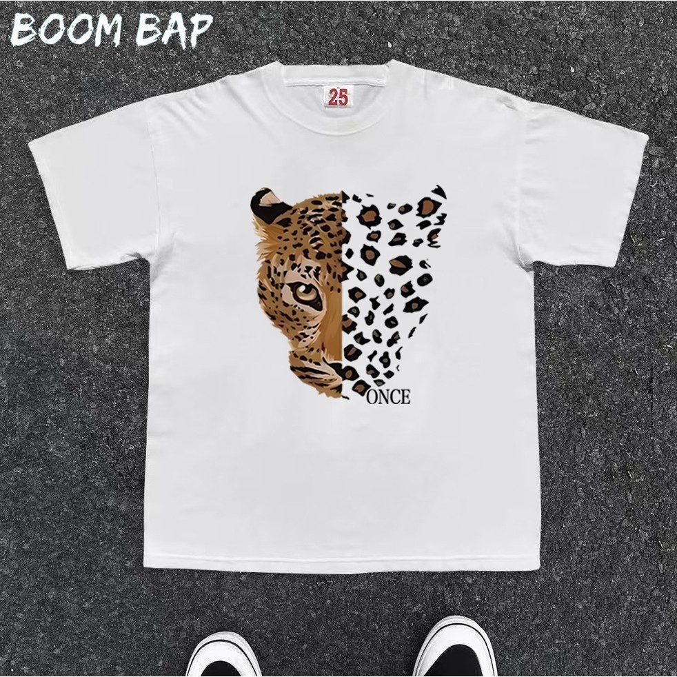 Dijamin 100% BOOMBAP American retro Style T-shirt Oversize Original harimau Print top| Kaos Wanita H