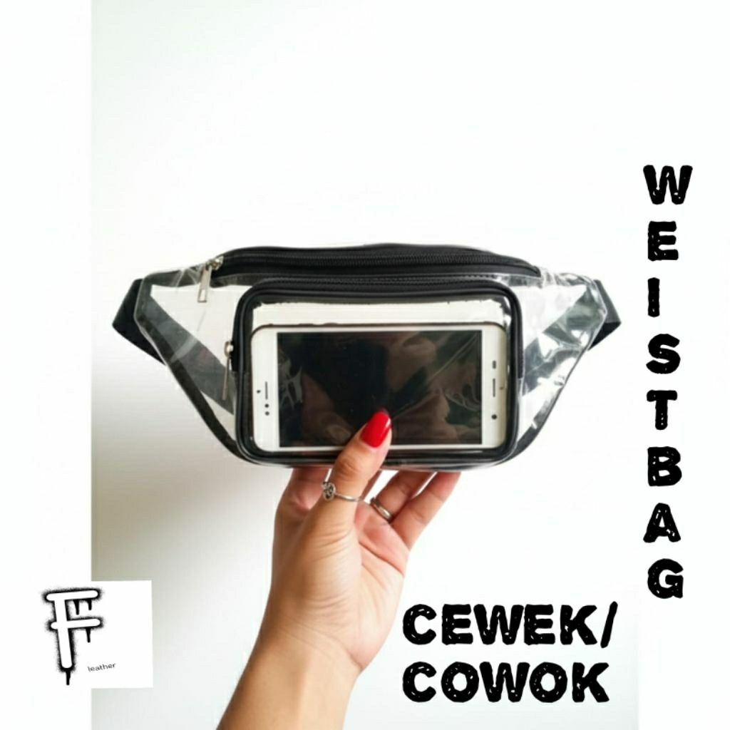 tas pvc transparan tas mika tas weistbag transparan tas slempang mika