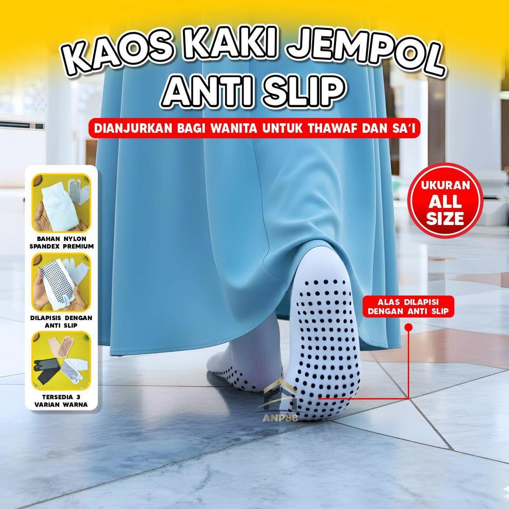 ANP88 - Kaos Kaki Jempol Anti Slip Wanita All Size Bahan Nylon Spandex Premium Untuk Thawaf dan Sa'i
