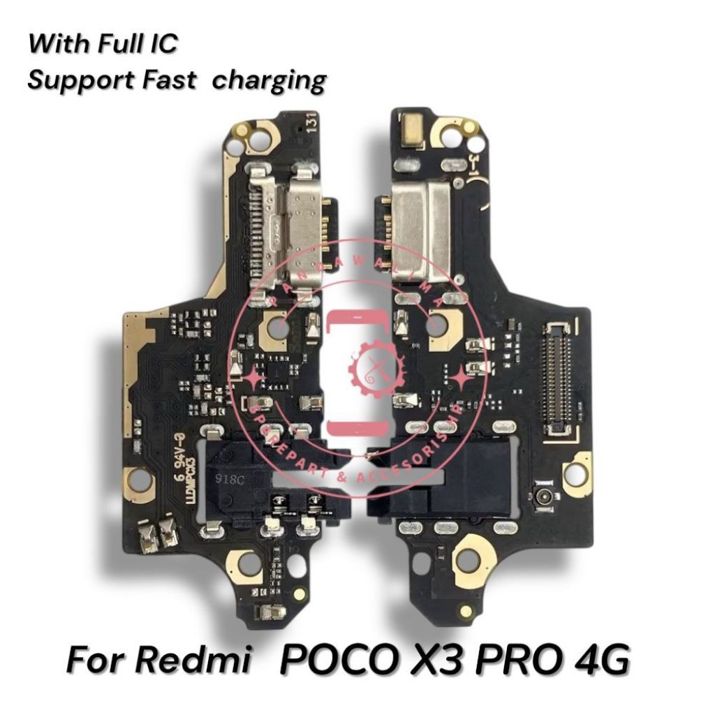 M.G Flexibel Charger + IC XIAOMI POCO X3 / X3 NFC / X3 PRO ORIGINAL 1:1 + MIC Full Komponen Aisi - F