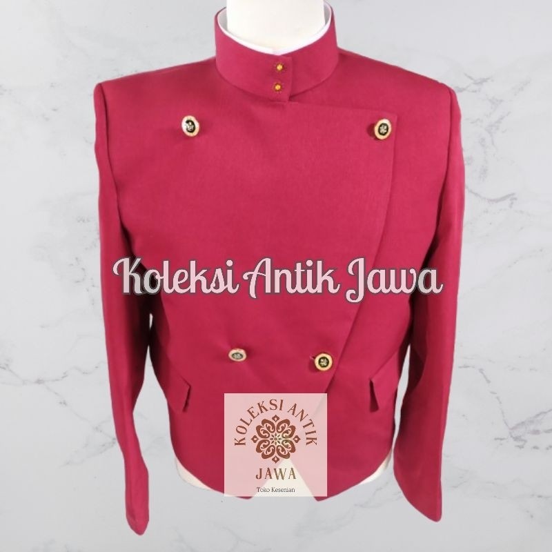 Beskap Solo Krowok Alusan Maroon