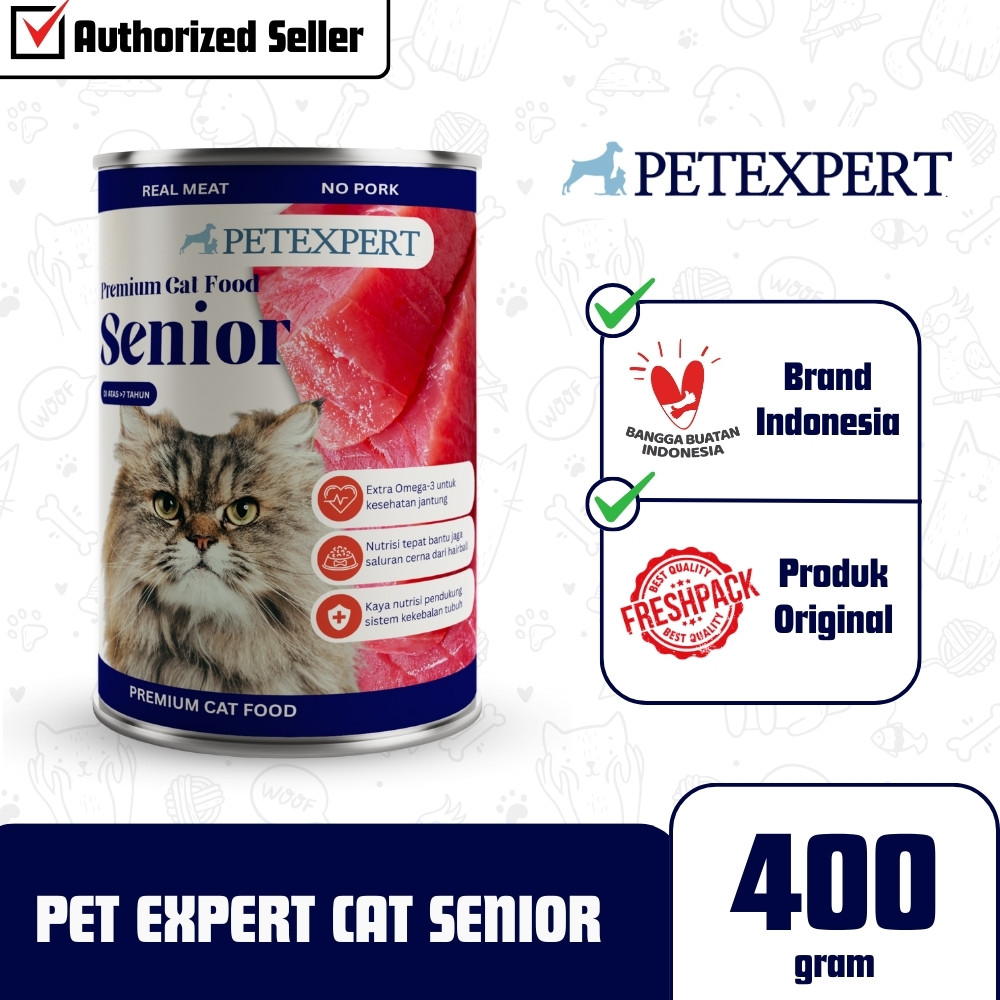 Pet Expert Kaleng Premium Cat Food Senior Makanan Basah Kucing Senior 400gr