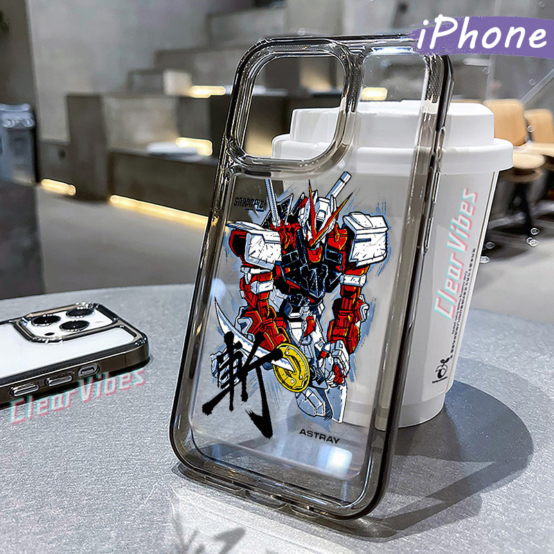 Cool Gundam Glossy PC HardCase iPhone 16 13 15 17 11 12 14 Pro Max Air XR X Xs Cowok Akrilik Casing 
