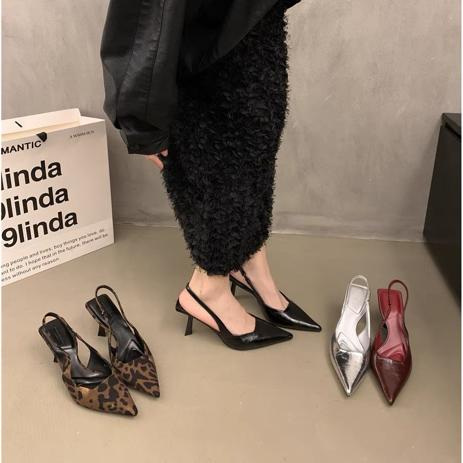 Sepatu Hak Tinggi Wanita Elegan Gaya Korea, Trendi, Sepatu Wanita.