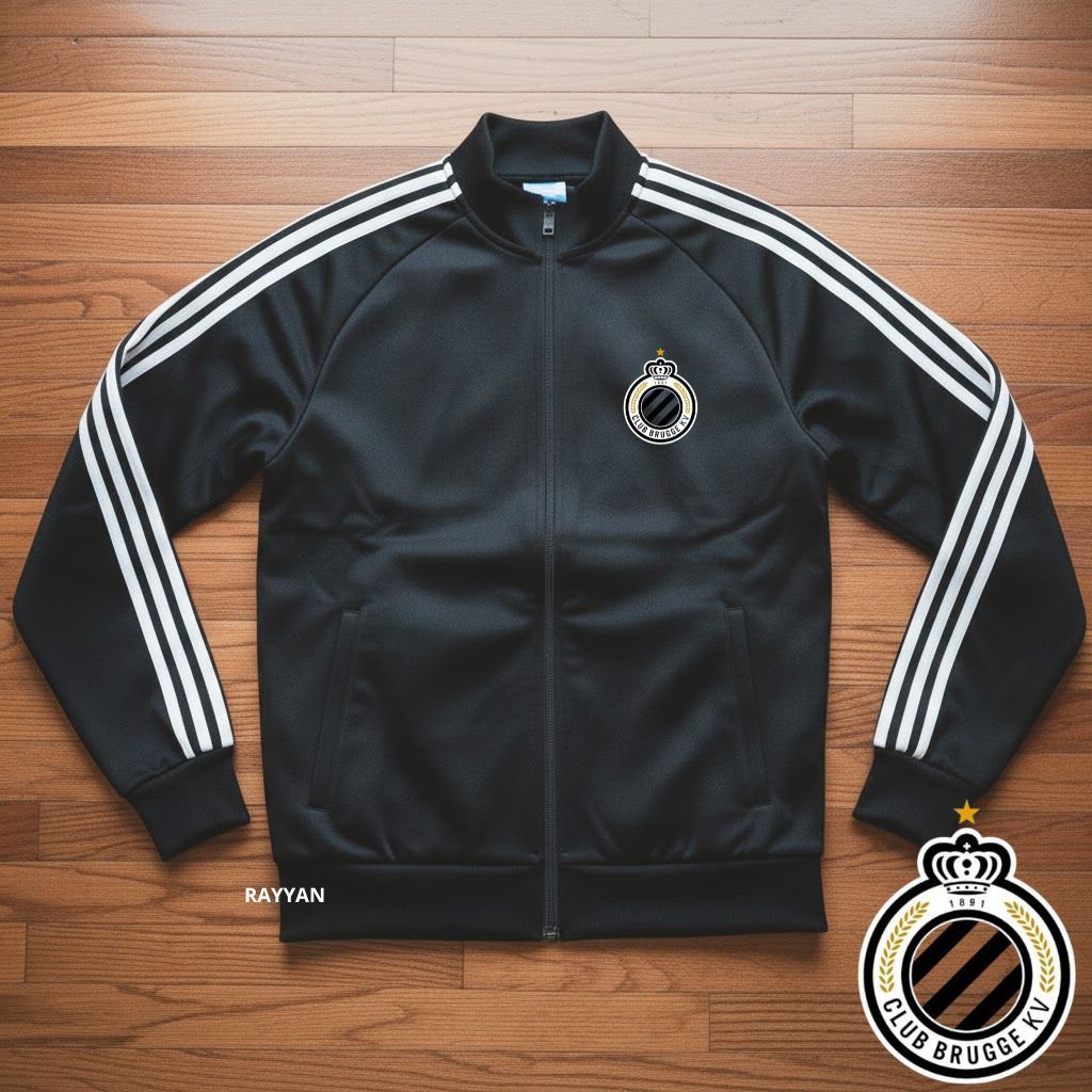 Jacket Tracktop Unisex Footbal Club Top Eropa / Dunia Club Brugge Motf List Tangan Sz M-XL - Jaket O