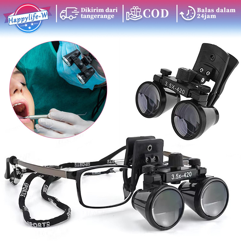 Loupe Dental 3.5X Perbesaran Optik Clip On Praktis Untuk Berbagai Kebutuhan Praktek Dokter Gigi