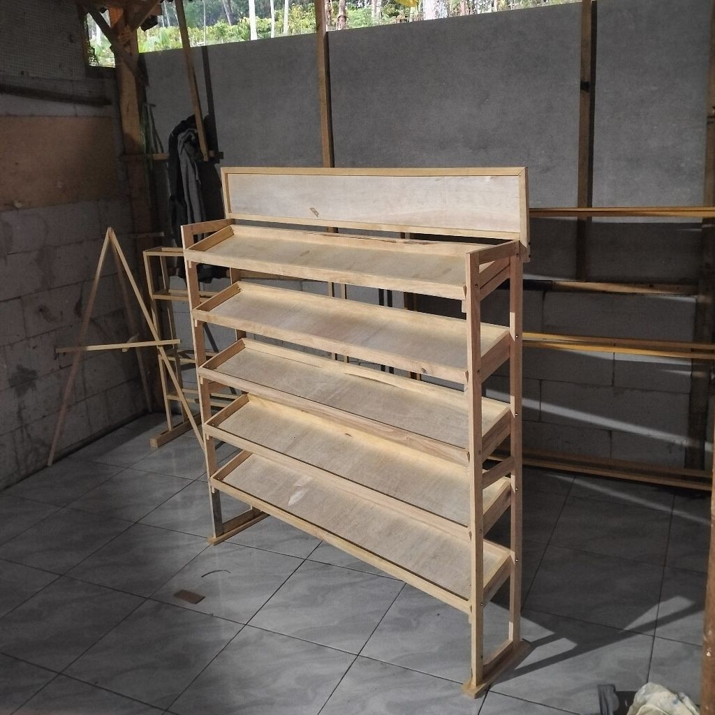 Rak sayur Rak Display Sayur Rak Kayu Rak Miring