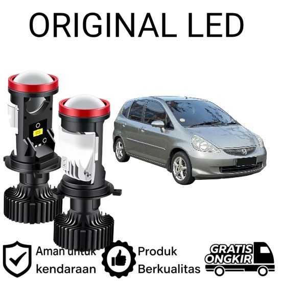 2pcs Lampu Utama LED H4 Projector High Power Mobil Honda Jazz GD3 2002 2008 AM