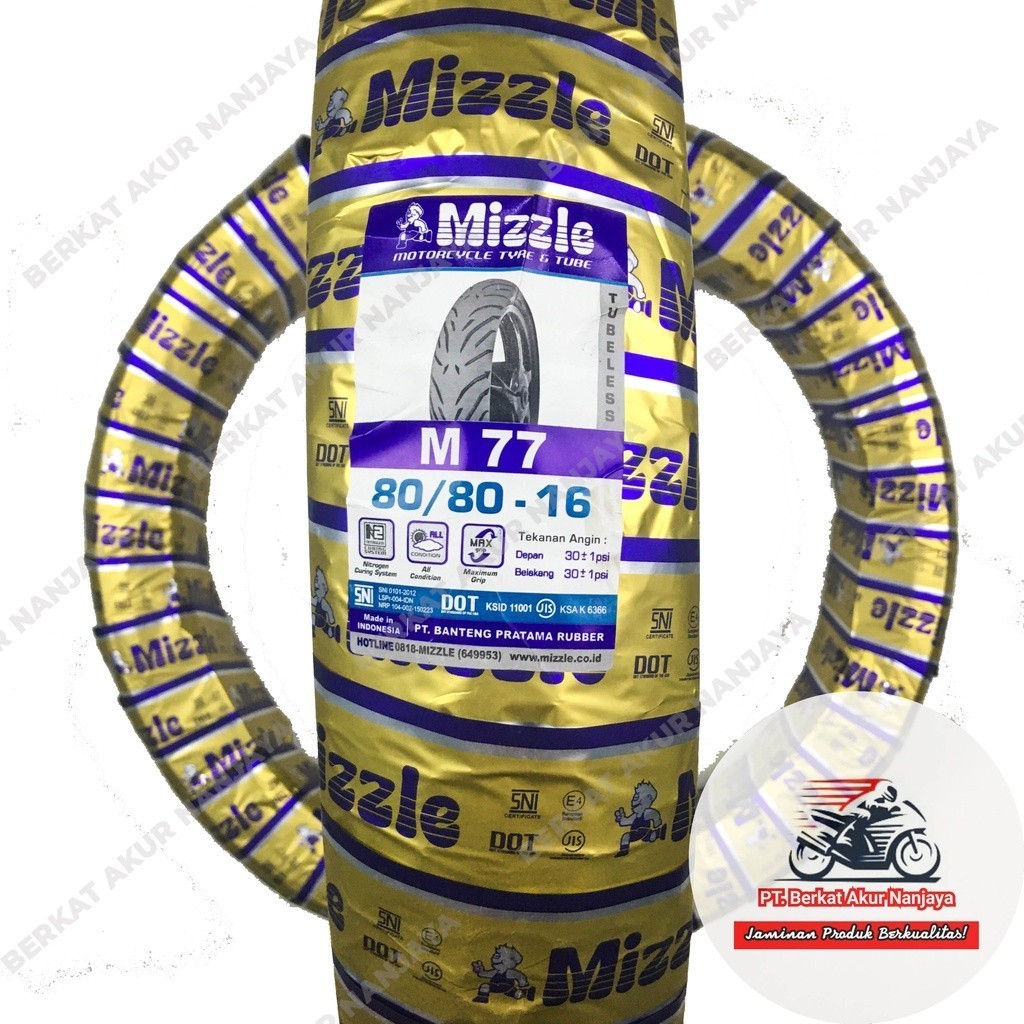 Ban motor Mizzle M77 80/80-16 Ban Nouvo Skywave Hayate