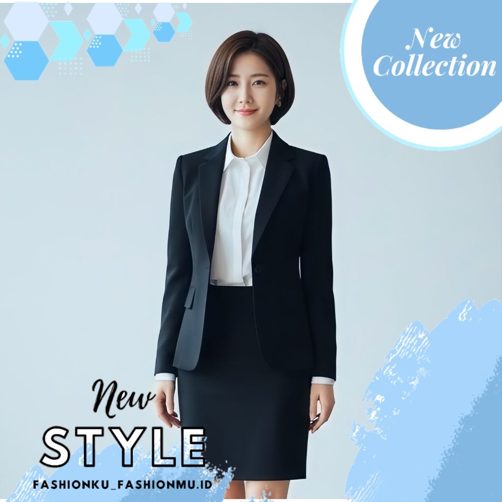 READY Jas Navy Jas Hitam Wanita Blazer Formal Untuk Kerja atau Skripsi - FORMAL STYLE Fashionku Fash