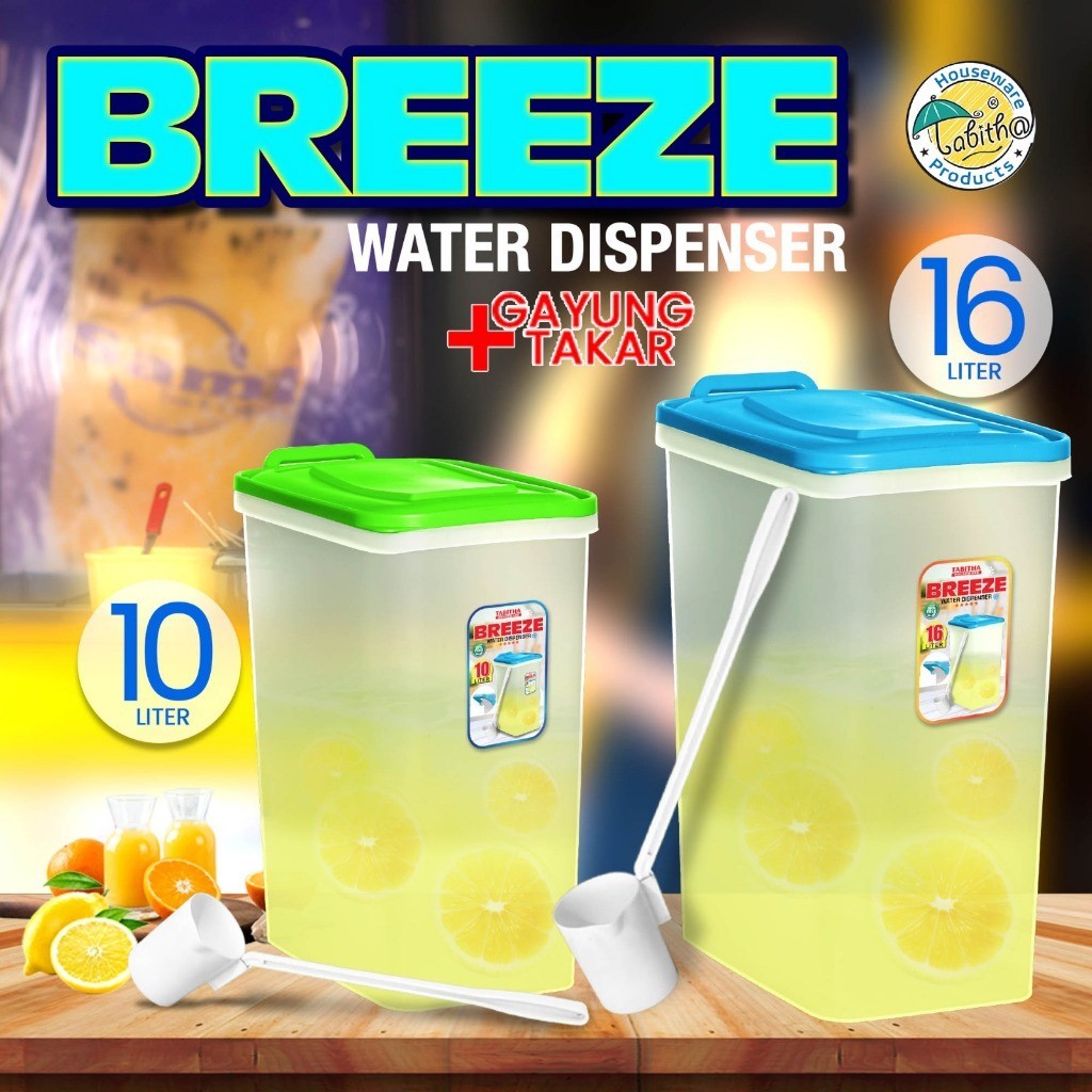 Tempat Es Buah dengan Gayung / Dispenser Air / Water Dispenser BREEZE / JJ.Houseware