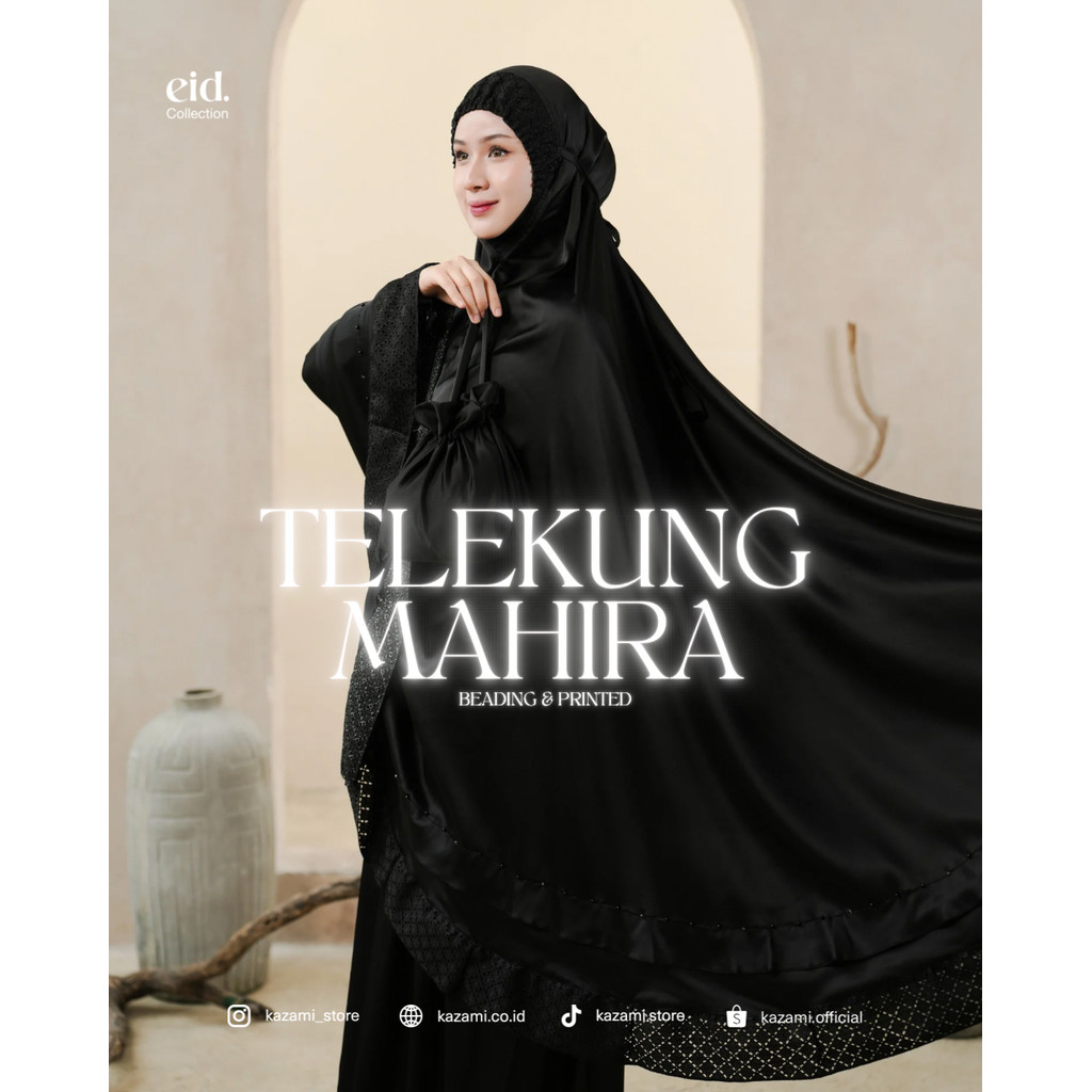 Kazami - Telekung Mahira (mukena printed & beading)  by kazami store