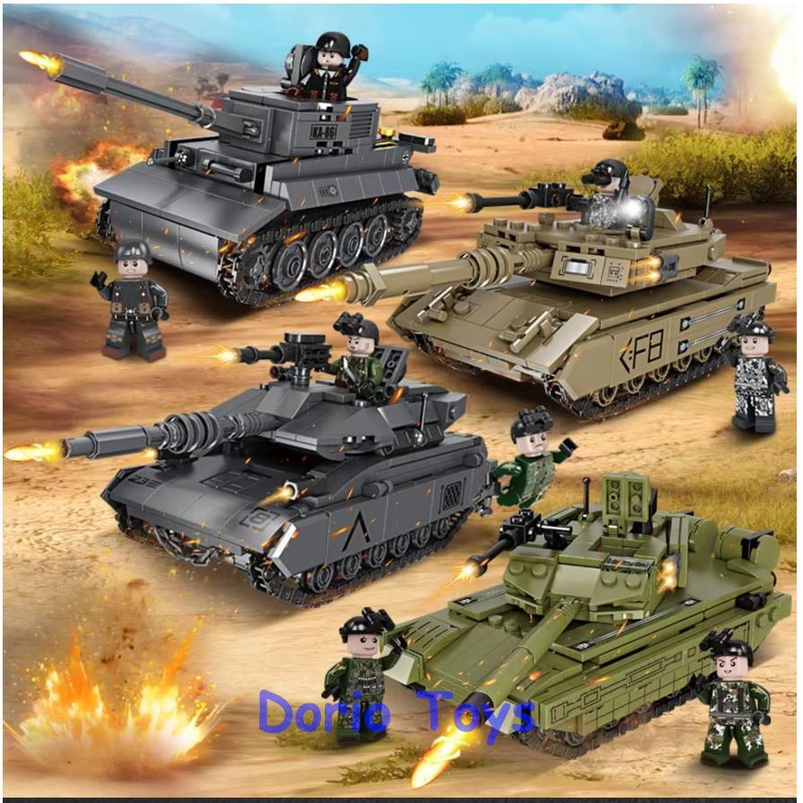 Mainan Balok Tank Tempur - Militer Tank - Brick Battle Tank Warrior Forange Block