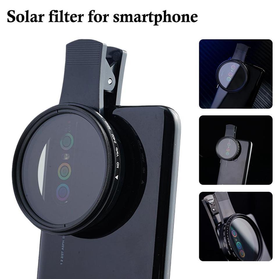 Universal Clip-on ND 2-400 Adjustable Density Filter Angle 37/52MM Universal Phone Polarizer Wide An