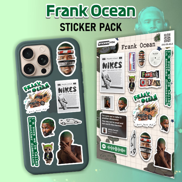 Sticker 18pcs FRANK OCEAN Sticker Artist Pack | Vinyl Laminasi Waterproof