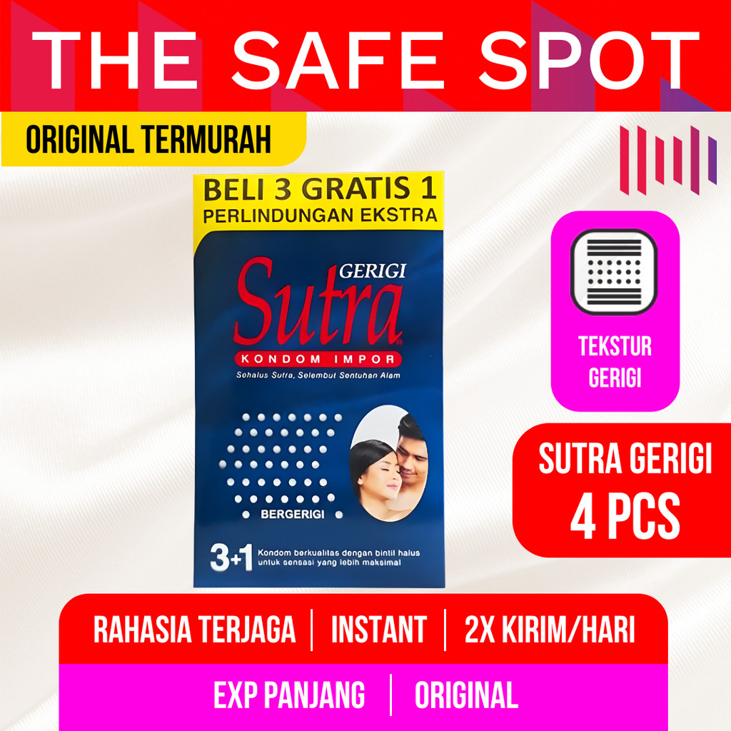 Kondom Sutra Gerigi Isi 3 Pcs Free 1 Pcs Tekstur Bergerigi Rahasia Terjaga Instant Bintaro Tangerang