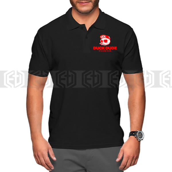 DUCK DUDE Logo Streetwear Baju Kaos Kerah Pria Bordir Premium Quality Lengan Pendek Polo Cotton Tshi